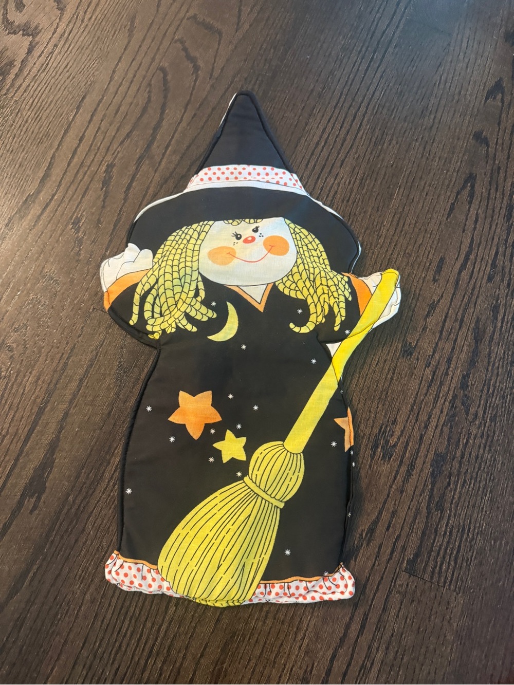 Vintage Halloween Decoration Wall Hanging Witch Fabric Craft